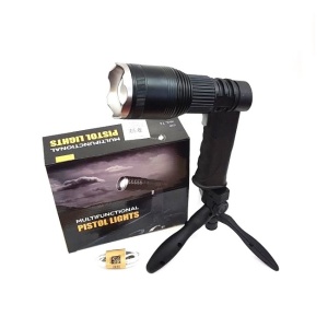 Lanterna LED Pistol XML-T6 30W cu zoom, acumulator si trepied inclus - Img 1