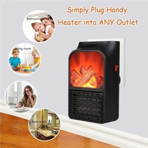 Mini aeroterma portabila 900 Watts, Flame Heater cu efect de Semineu - Img 2