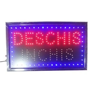Panou cu reclama luminoasa LED Deschis-Inchis, 48,5 x 25.5 cm - Img 3