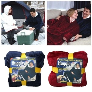 Patura cu maneci stil hanorac cu gluga si buzunar Huggle Hoodie - Img 3