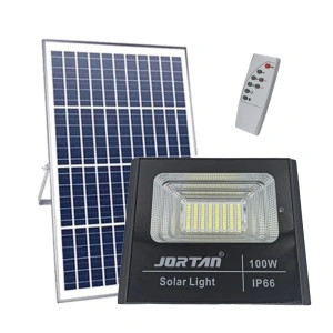Proiector solar portabil 100W cu LED-uri alb rece, Jortan JT-BJ100W-TZ