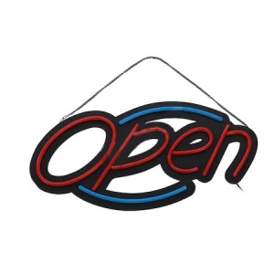 Reclama luminoasa multicolora LED neon, cu mesaj prestabilit Open - Img 1