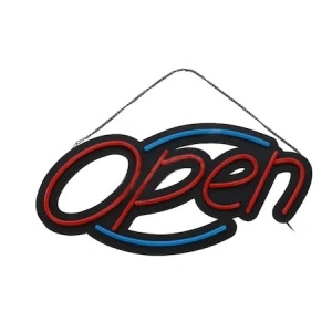 Reclama luminoasa multicolora LED neon, cu mesaj prestabilit Open