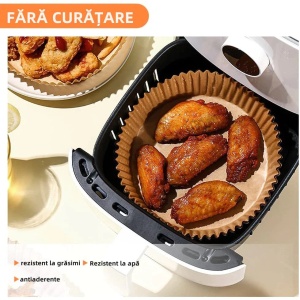 Set 100 bucati hartie de copt pentru friteuza Air Fryer universale - Img 3