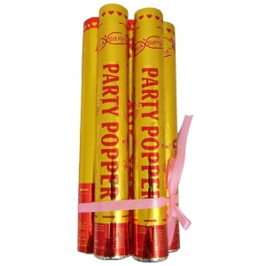 Set 3 lansatoare Confetti Party Popper cu folie aurie multicolor, 75 cm - Img 5