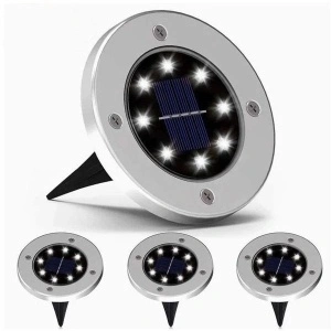 Set 4 Lampi solare cu 8 LED-uri in forma de disk,Disk Lights - Img 2