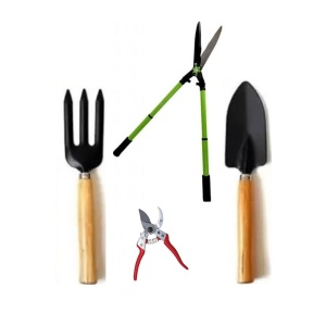 Set 4 unelte pentru gradinarit cu maner din lemn - Img 3