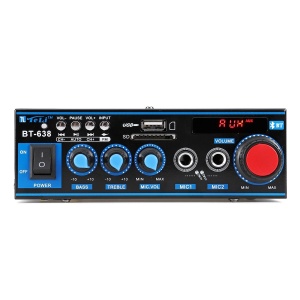 Statie amplificare audio cu Bluetooth BT-638, 2 x 30 W,16 Ohm, telecomanda - Img 2