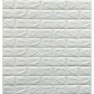 Tapet autoadeziv 3D Alb design perete modern caramida in relief pentru interior