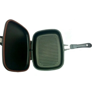 Tigaie dubla antiaderenta de tip grill și clasica Original Dessini 36 cm - Img 2
