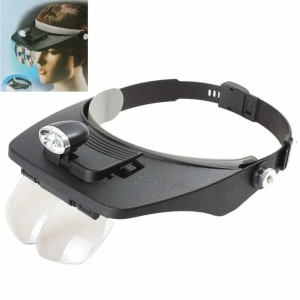 Viziera cozoroc cu 4 lentile lupe de schimb MG81001-A, si 2 lumini LED-uri