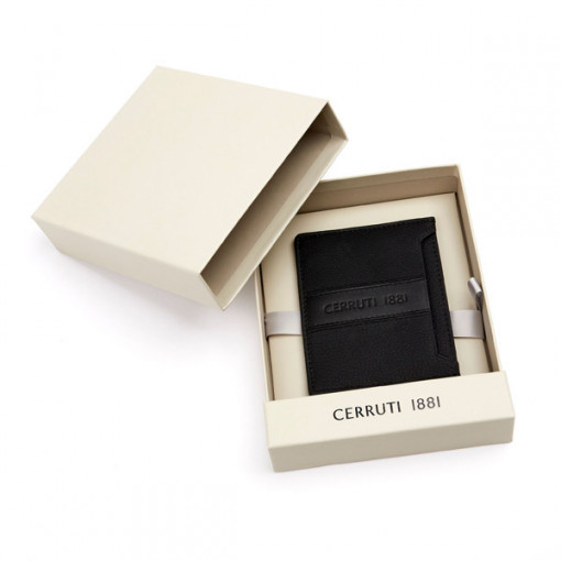 Луксозен карт холдер CERRUTI 1881 Delano Black &amp; Black - Img 1