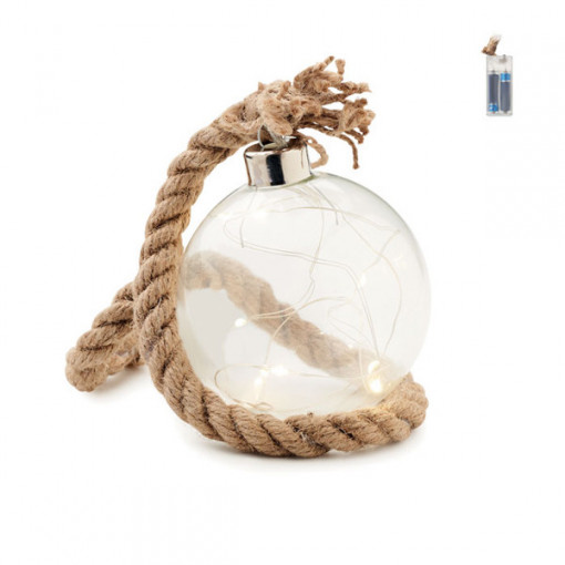 Стъклена декоративна играчка с лед светлини BAUBLI