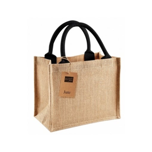 Чанта за плаж от юта Jute Mini Natural Black