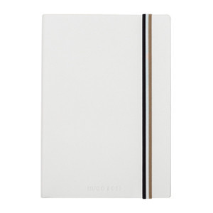 Луксозен бележник с ластик A5 Iconic Hugo Boss White