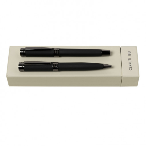 Луксозeн комплект химикалка и ролер Cerruti Zoom Soft Black