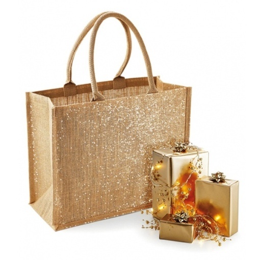 Чанта за пазар Jute Shimmer Gold Big