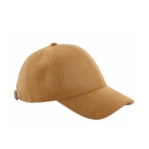 Шапка с козирка 6 панелна Faux Suede Camel