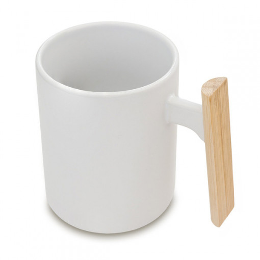 Керамична чаша с бамбукова дръжка SENTO, white