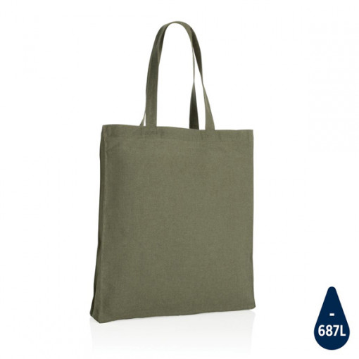 Чанта от рециклиран памук Impact AWARE™ 145гр Зелена