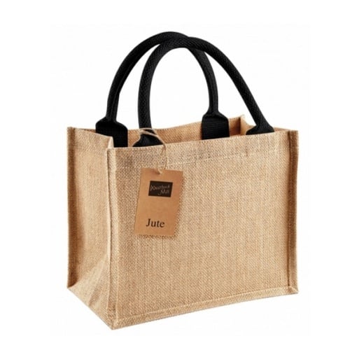 Чанта за плаж от юта Jute Midi Natural Black