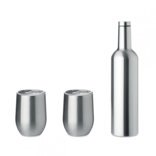 Комплект бутилка и две чаши от неръждаема стомана | Beecollection.bg