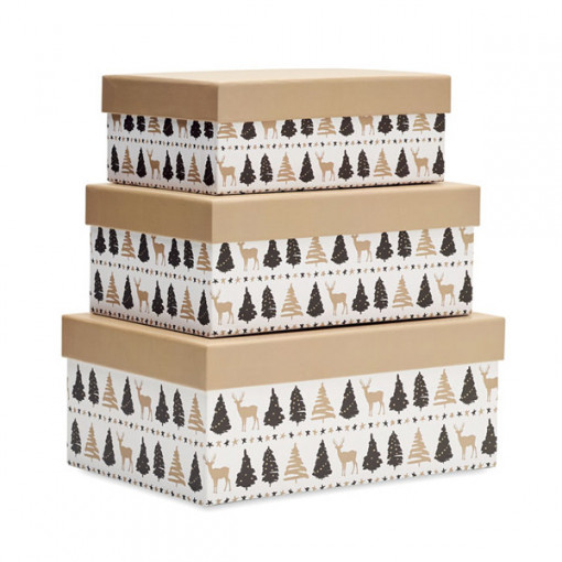 Комплект кутии в три размера с коледна декорация SURPRISE