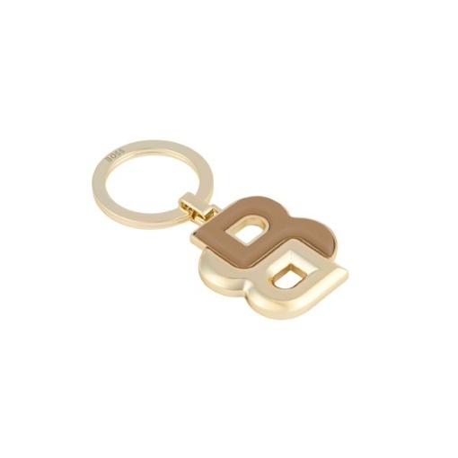 Метален ключодържател Hugo Boss Double B Camel