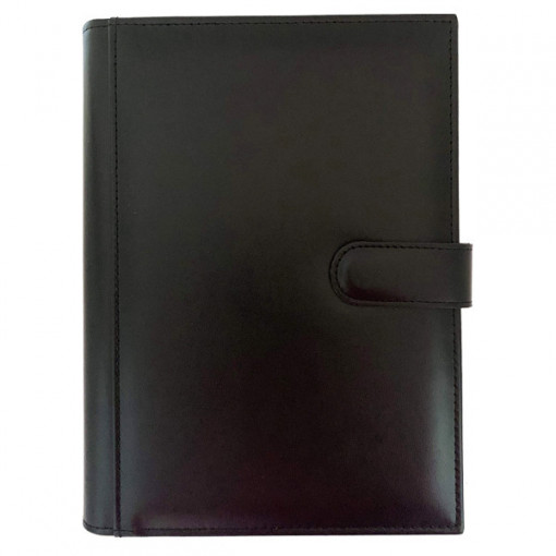 Тефтер Календар-бележник 2026 Естествена Кожа B5 Bodrum Черен