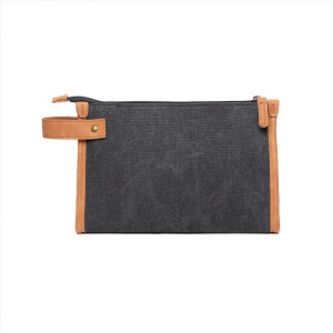 Несесер VINGA Bosler cosmetic bag GRS recycled canvas black - Img 3