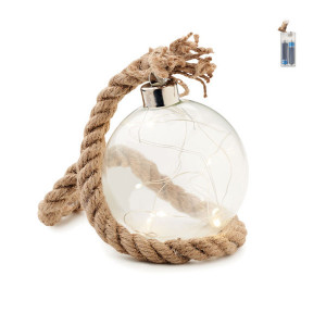 Стъклена декоративна играчка с лед светлини BAUBLI - Img 1