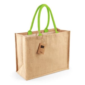 Чанта Юта Classic Jute Shopper BIG Lime - Img 1