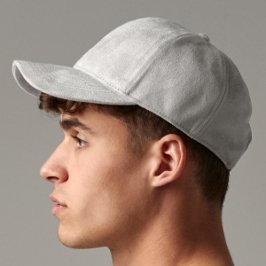 Шапка с козирка 6 панелна Faux Suede Light Grey - Img 10