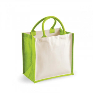 Чанта за плаж Jute Midi Color Lime - Img 1