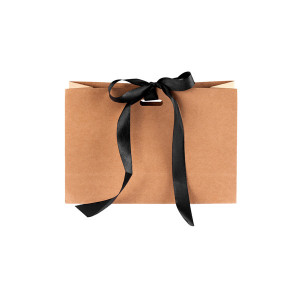 Подаръчна торбичка от крафт с декоративна панделка KAVAI - Img 2