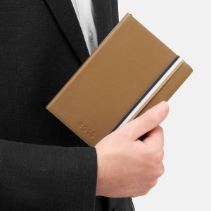 Луксозен бележник с ластик A6 Iconic Hugo Boss Brown - Img 2