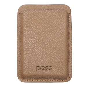 Луксозен кардхолдър BOSS с магнит Classic Grained Camel - Img 5