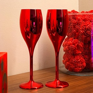 Чаша за Шампанско 4 броя 150мл Flute Shine Red