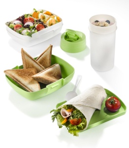 Комплект кутия за обяд от 3 части Green - Img 4
