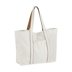 Рециклирана памучна чанта - Courtside Large Tote - Caramel - Img 1