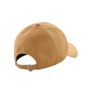 Шапка с козирка 6 панелна Faux Suede Camel - Img 5