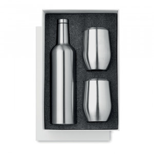 Комплект бутилка и две чаши от неръждаема стомана - Img 4