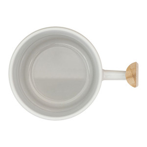 Керамична чаша с бамбукова дръжка SENTO, white - Img 3