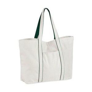 Рециклирана памучна чанта - Courtside Large Tote - Green - Img 1