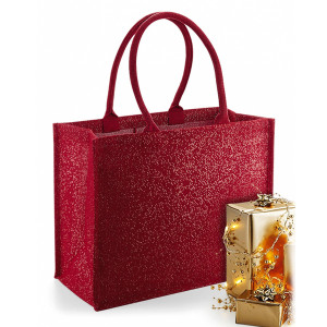 Чанта за пазар Jute Shimmer Big Red