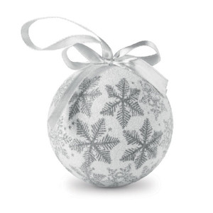 Коледна топка за елха със сребриста декорация Aspen - Img 2