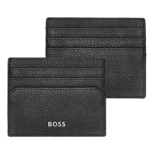 Луксозен кардхолдър от естествена кожа BOSS Classic Grained Black - Img 1