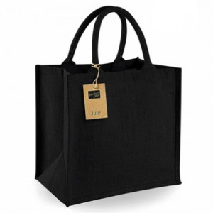 Чанта за плаж Jute Midi Black - Img 1