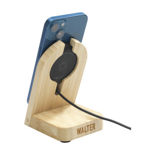 Бамбукова безжична стойка за телефон за бързо зареждане Walter - Img 6