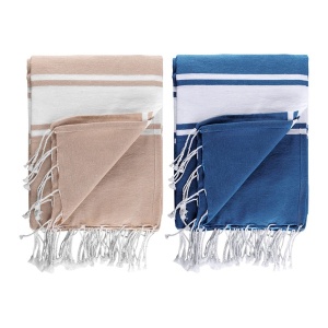 Голяма плажна кърпа за двама - Namoku Fouta – Beige - Img 4